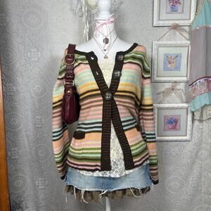 vintage sparkle striped layering cardigan